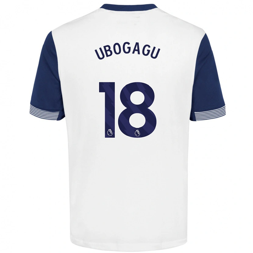 Danxen Uomo Maglia Chioma Ubogagu #18 Bianco Blu Kit Gara Home 2024/25 Maglietta