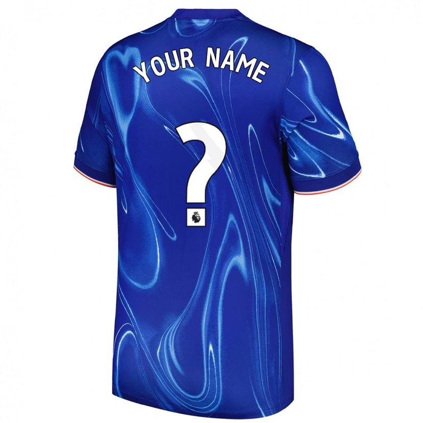 Danxen Uomo Maglia Il Tuo Nome #0 Blu Bianco Kit Gara Home 2024/25 Maglietta
