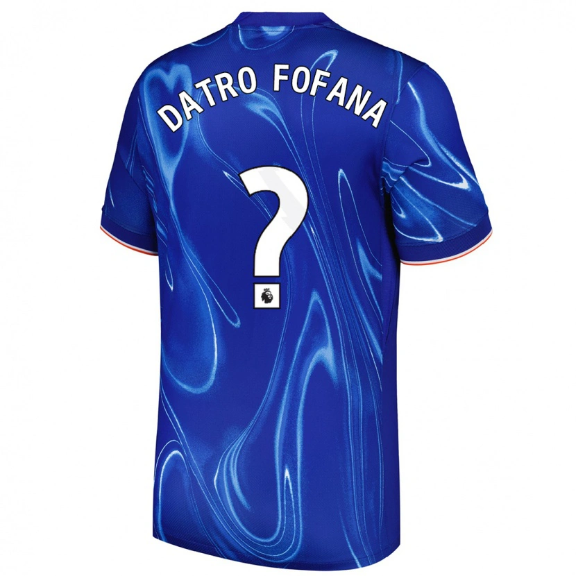 Danxen Uomo Maglia David Datro Fofana #0 Blu Bianco Kit Gara Home 2024/25 Maglietta
