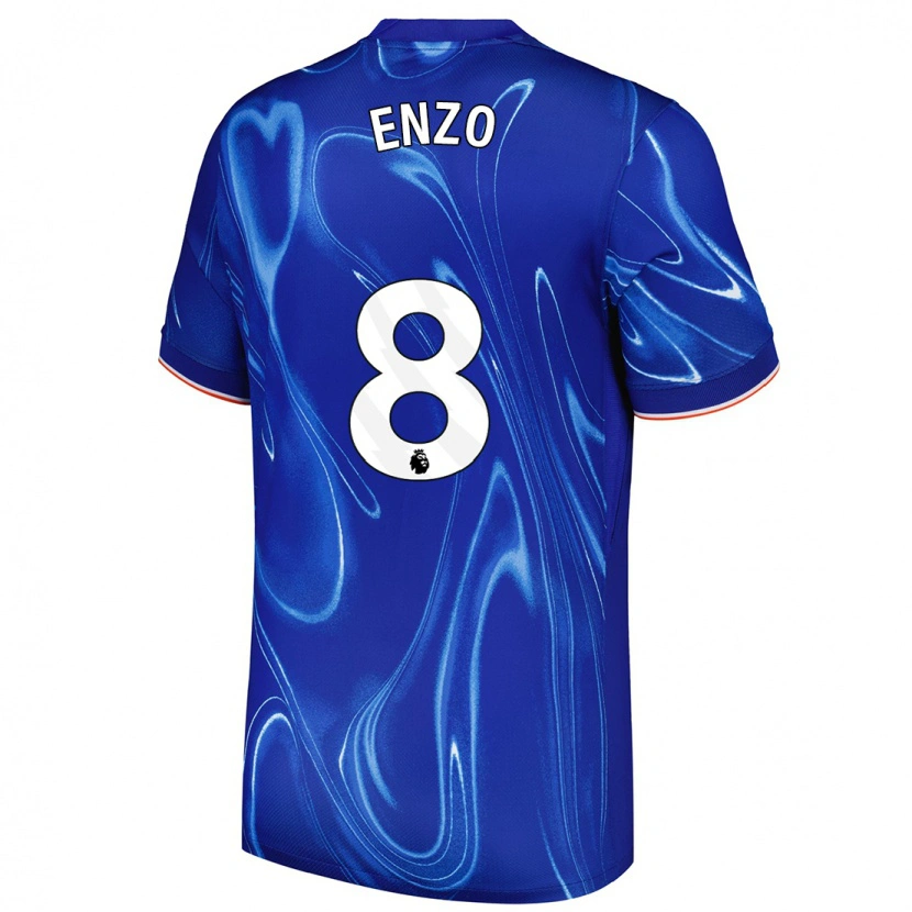 Danxen Uomo Maglia Enzo Fernández #8 Blu Bianco Kit Gara Home 2024/25 Maglietta