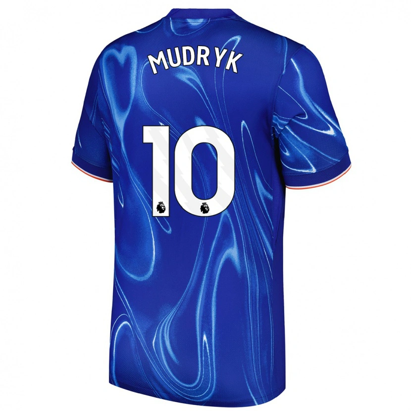 Danxen Uomo Maglia Mykhaylo Mudryk #10 Blu Bianco Kit Gara Home 2024/25 Maglietta
