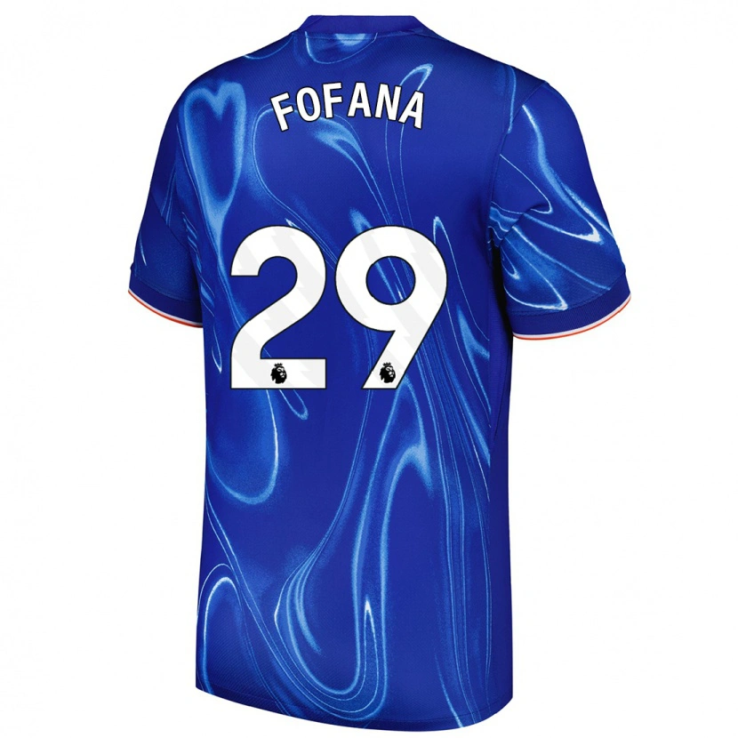 Danxen Uomo Maglia Wesley Fofana #29 Blu Bianco Kit Gara Home 2024/25 Maglietta