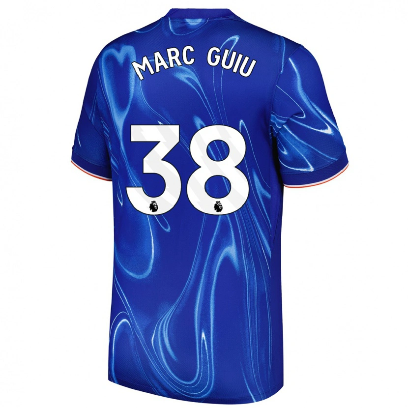 Danxen Uomo Maglia Marc Guiu #38 Blu Bianco Kit Gara Home 2024/25 Maglietta