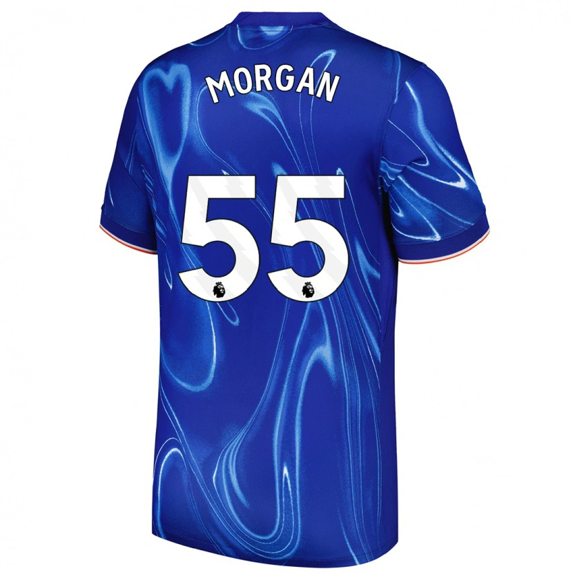 Danxen Uomo Maglia Jimmy-Jay Morgan #55 Blu Bianco Kit Gara Home 2024/25 Maglietta