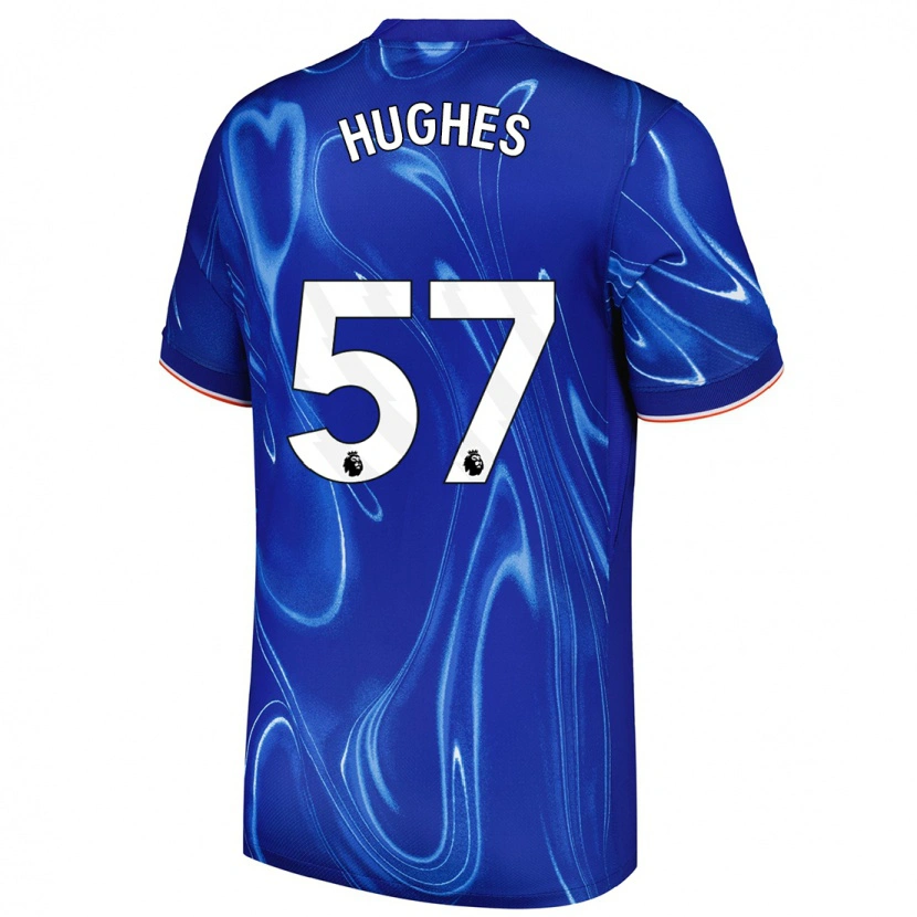 Danxen Uomo Maglia Brodi Hughes #57 Blu Bianco Kit Gara Home 2024/25 Maglietta