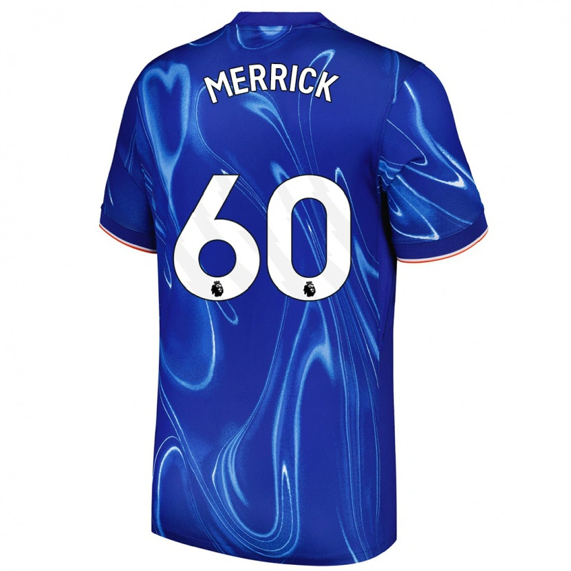 Danxen Uomo Maglia Max Merrick #60 Blu Bianco Kit Gara Home 2024/25 Maglietta
