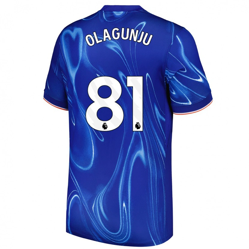 Danxen Uomo Maglia Saheed Olagunju #81 Blu Bianco Kit Gara Home 2024/25 Maglietta