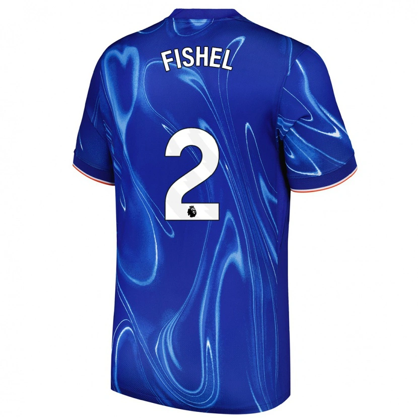 Danxen Uomo Maglia Mia Fishel #2 Blu Bianco Kit Gara Home 2024/25 Maglietta