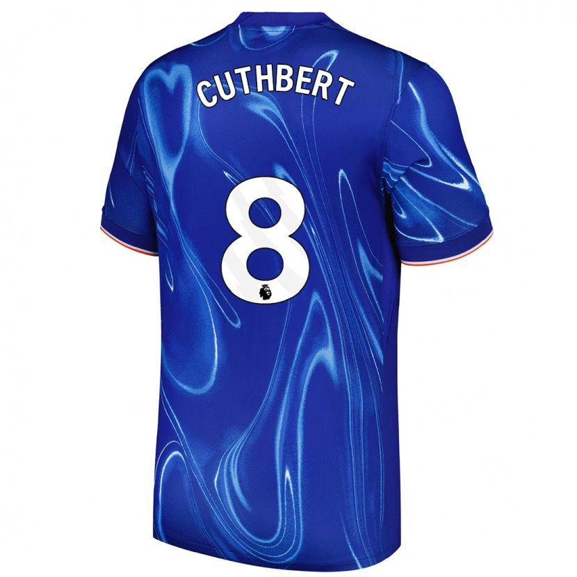 Danxen Uomo Maglia Erin Cuthbert #8 Blu Bianco Kit Gara Home 2024/25 Maglietta