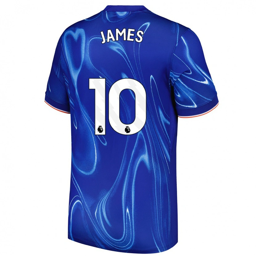 Danxen Uomo Maglia Lauren James #10 Blu Bianco Kit Gara Home 2024/25 Maglietta