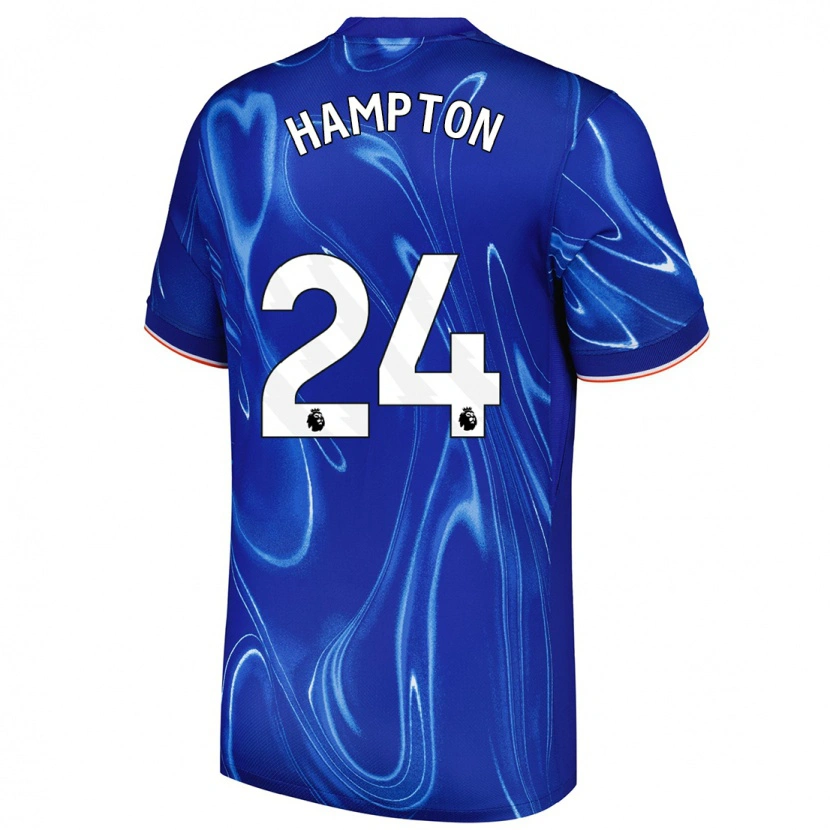 Danxen Uomo Maglia Hannah Hampton #24 Blu Bianco Kit Gara Home 2024/25 Maglietta