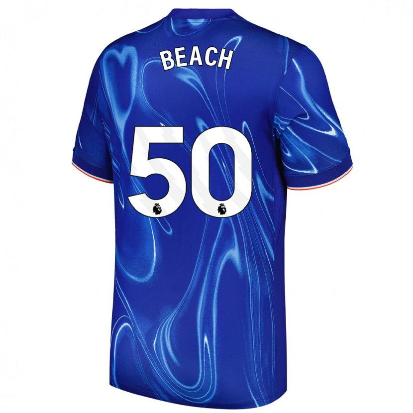 Danxen Uomo Maglia Eddie Beach #50 Blu Bianco Kit Gara Home 2024/25 Maglietta