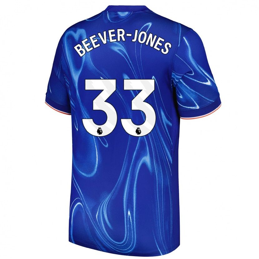 Danxen Uomo Maglia Aggie Beever-Jones #33 Blu Bianco Kit Gara Home 2024/25 Maglietta
