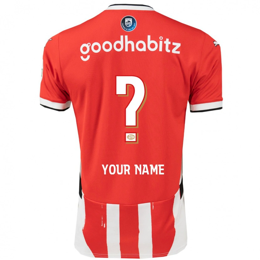 Danxen Uomo Maglia Il Tuo Nome #0 Rosso Bianco Kit Gara Home 2024/25 Maglietta