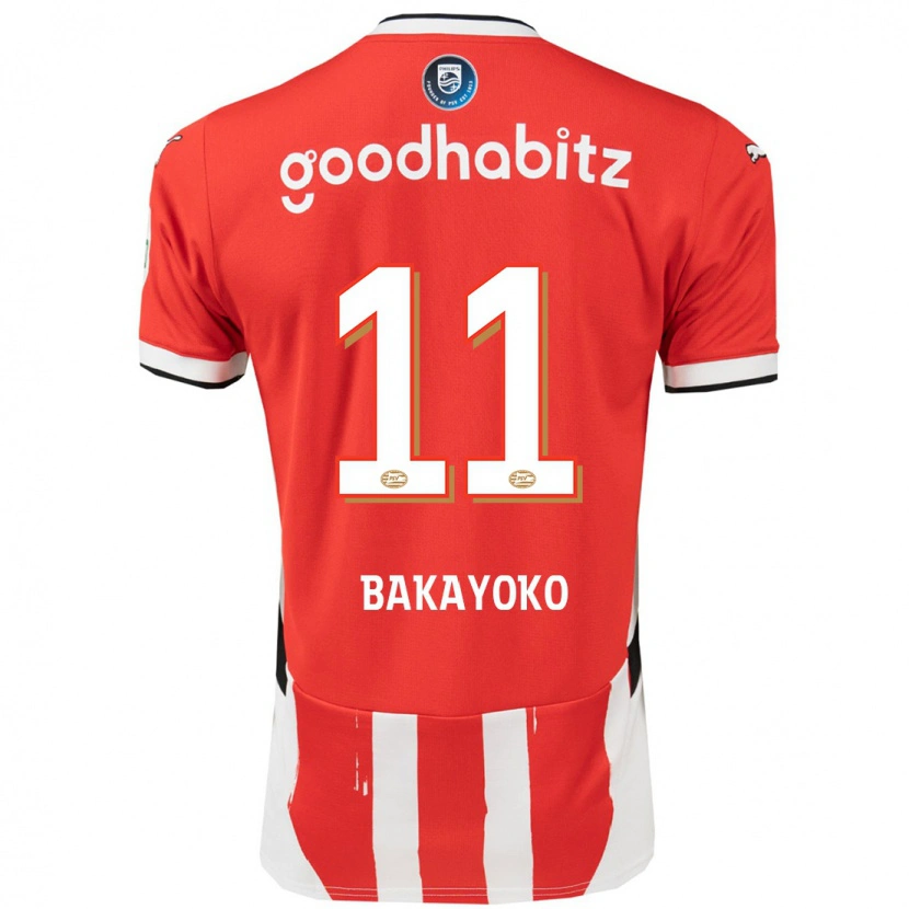 Danxen Uomo Maglia Johan Bakayoko #11 Rosso Bianco Kit Gara Home 2024/25 Maglietta