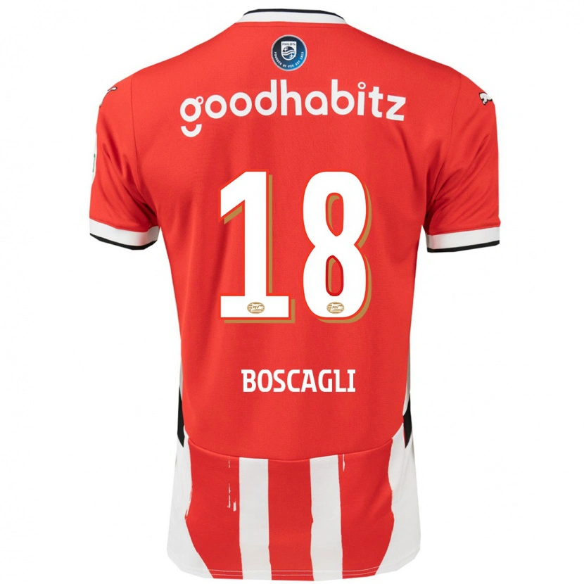 Danxen Uomo Maglia Olivier Boscagli #18 Rosso Bianco Kit Gara Home 2024/25 Maglietta