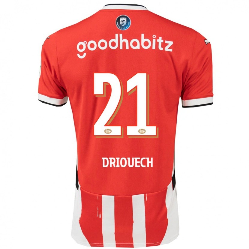 Danxen Uomo Maglia Couhaib Driouech #21 Rosso Bianco Kit Gara Home 2024/25 Maglietta