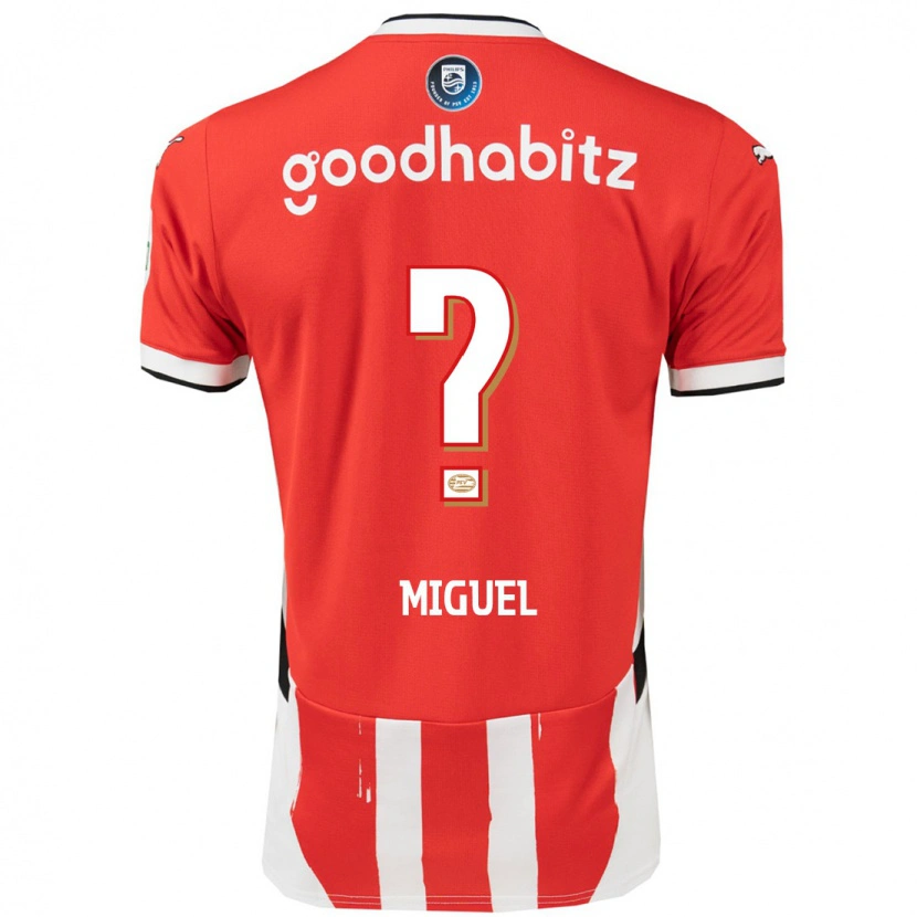 Danxen Uomo Maglia Yani Miguel #0 Rosso Bianco Kit Gara Home 2024/25 Maglietta