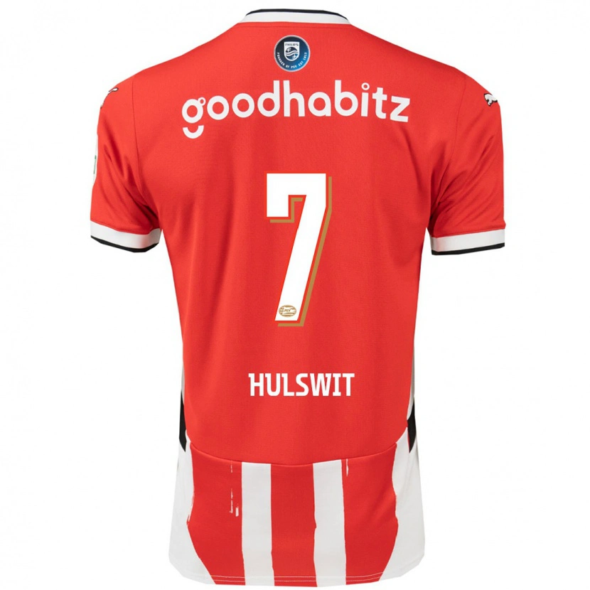 Danxen Uomo Maglia Zera Hulswit #7 Rosso Bianco Kit Gara Home 2024/25 Maglietta