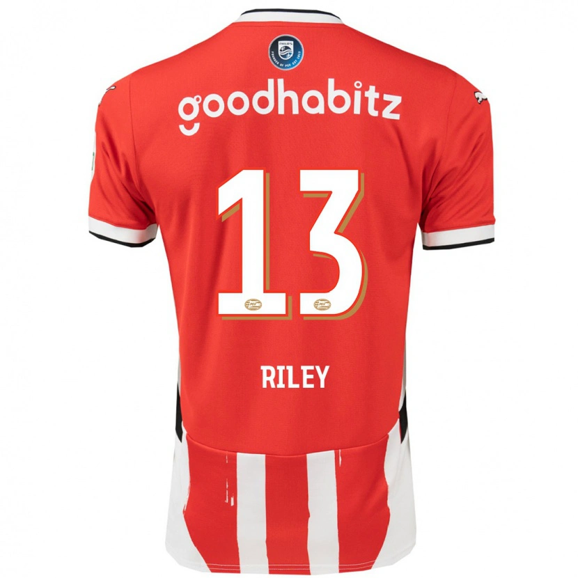 Danxen Uomo Maglia Indiah-Paige Riley #13 Rosso Bianco Kit Gara Home 2024/25 Maglietta