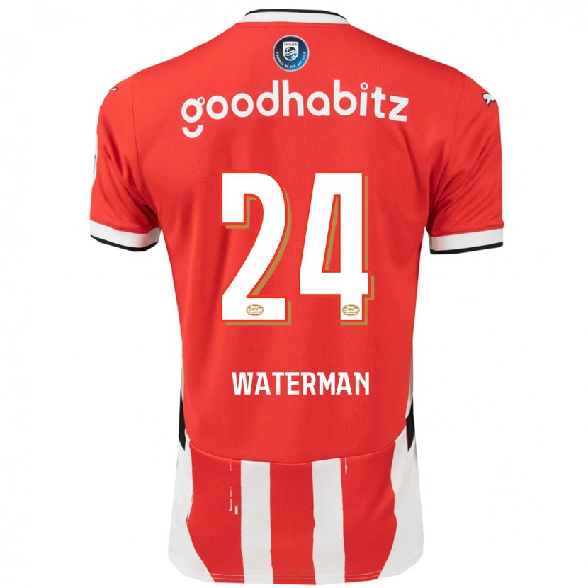 Danxen Uomo Maglia Boy Waterman #24 Rosso Bianco Kit Gara Home 2024/25 Maglietta