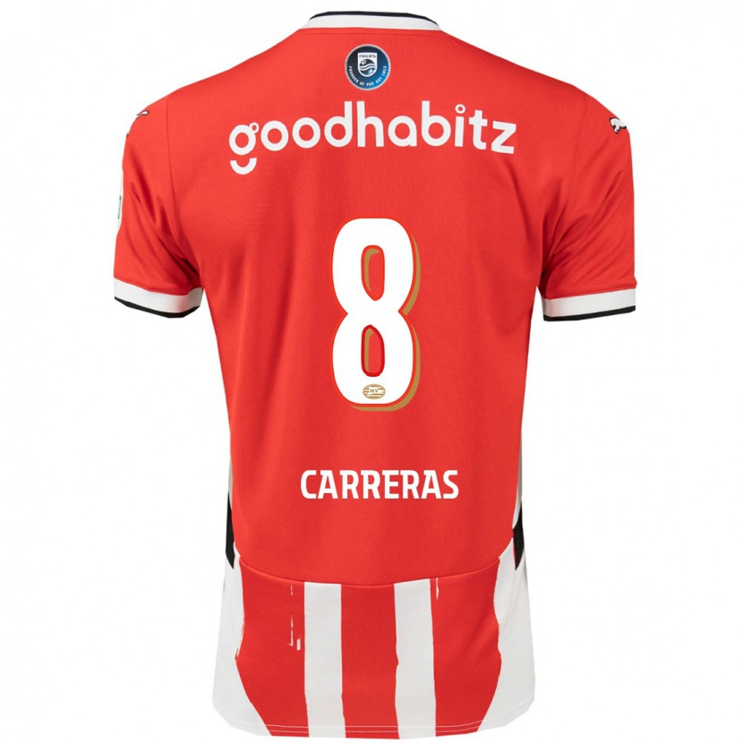 Danxen Uomo Maglia Georgina Carreras #8 Rosso Bianco Kit Gara Home 2024/25 Maglietta