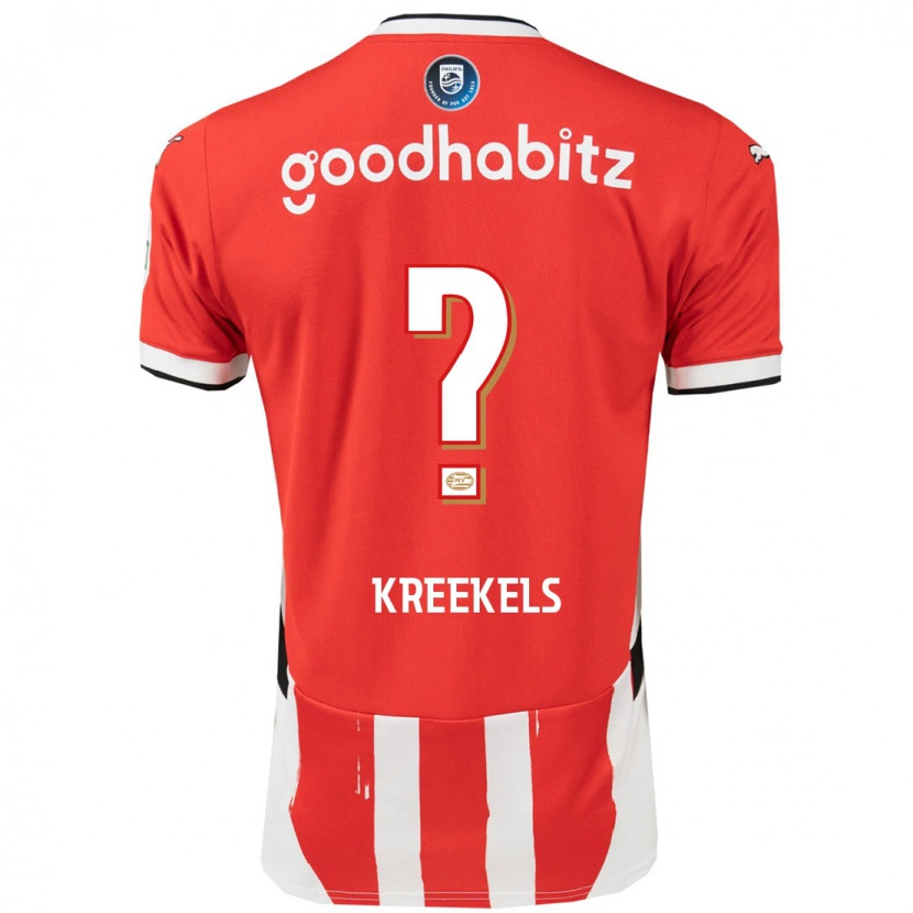 Danxen Uomo Maglia Mees Kreekels #0 Rosso Bianco Kit Gara Home 2024/25 Maglietta