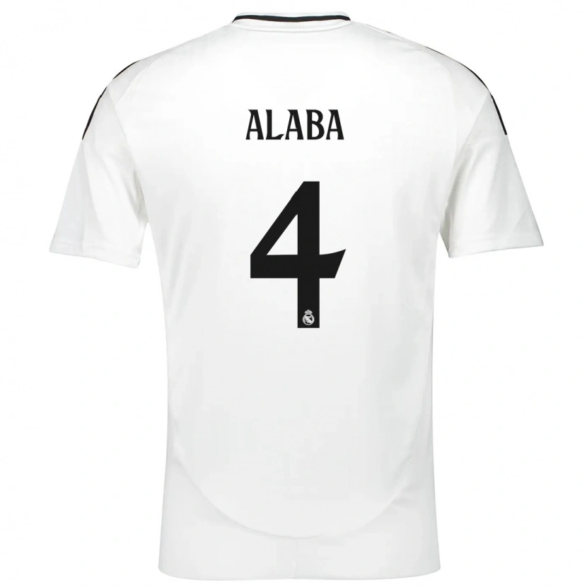 Danxen Uomo Maglia David Alaba #4 Bianco Kit Gara Home 2024/25 Maglietta