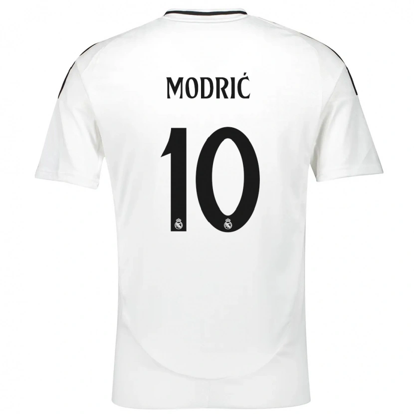 Danxen Uomo Maglia Luka Modric #10 Bianco Kit Gara Home 2024/25 Maglietta