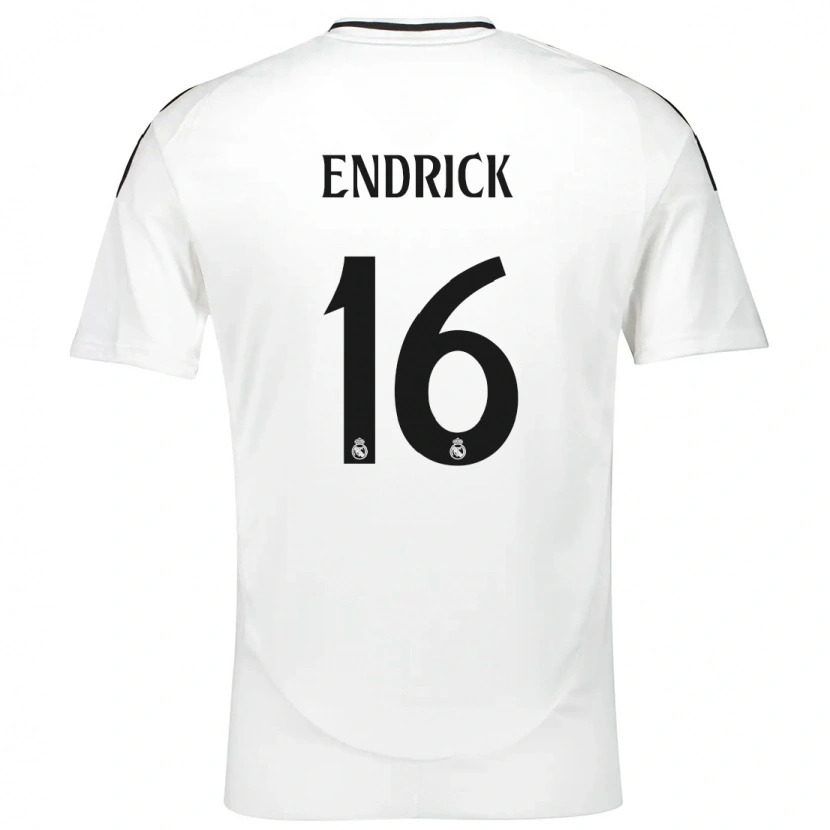 Danxen Uomo Maglia Endrick #16 Bianco Kit Gara Home 2024/25 Maglietta