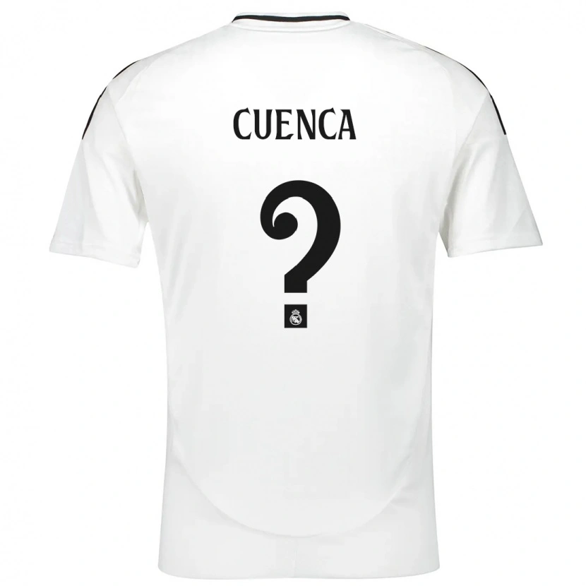 Danxen Uomo Maglia David Cuenca #0 Bianco Kit Gara Home 2024/25 Maglietta