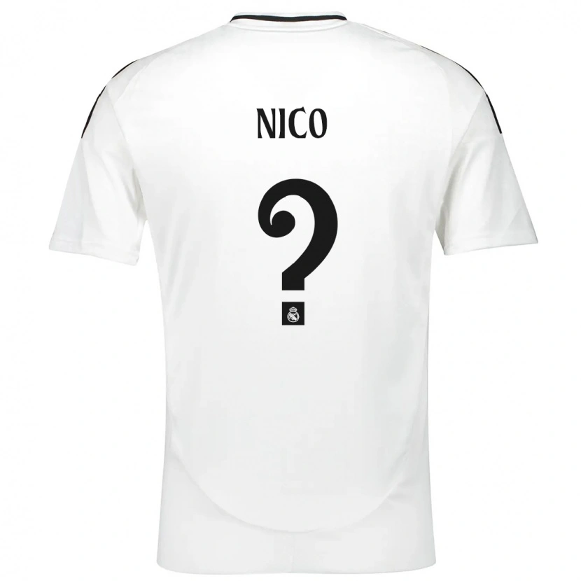 Danxen Uomo Maglia Nico Sánchez #0 Bianco Kit Gara Home 2024/25 Maglietta