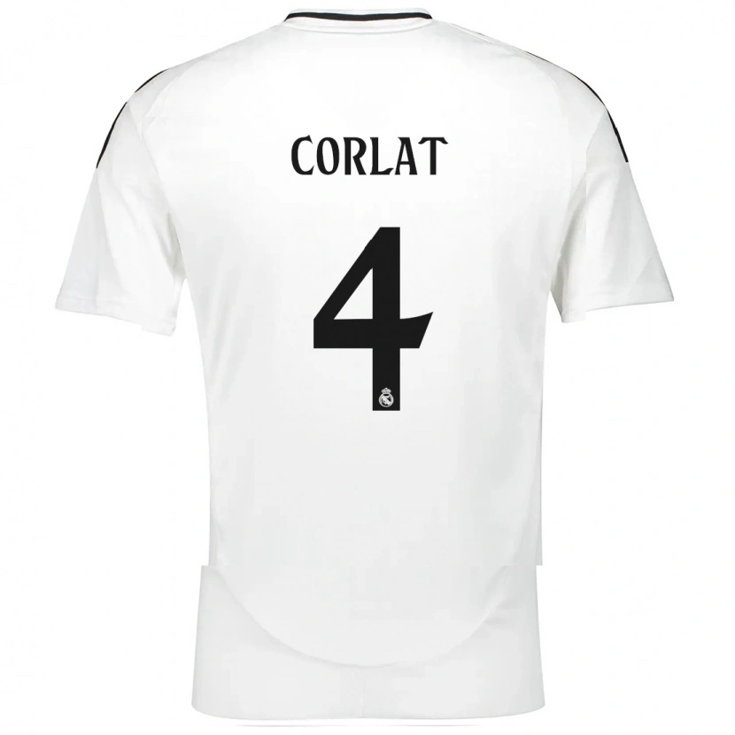Danxen Uomo Maglia Edu Corlat #4 Bianco Kit Gara Home 2024/25 Maglietta