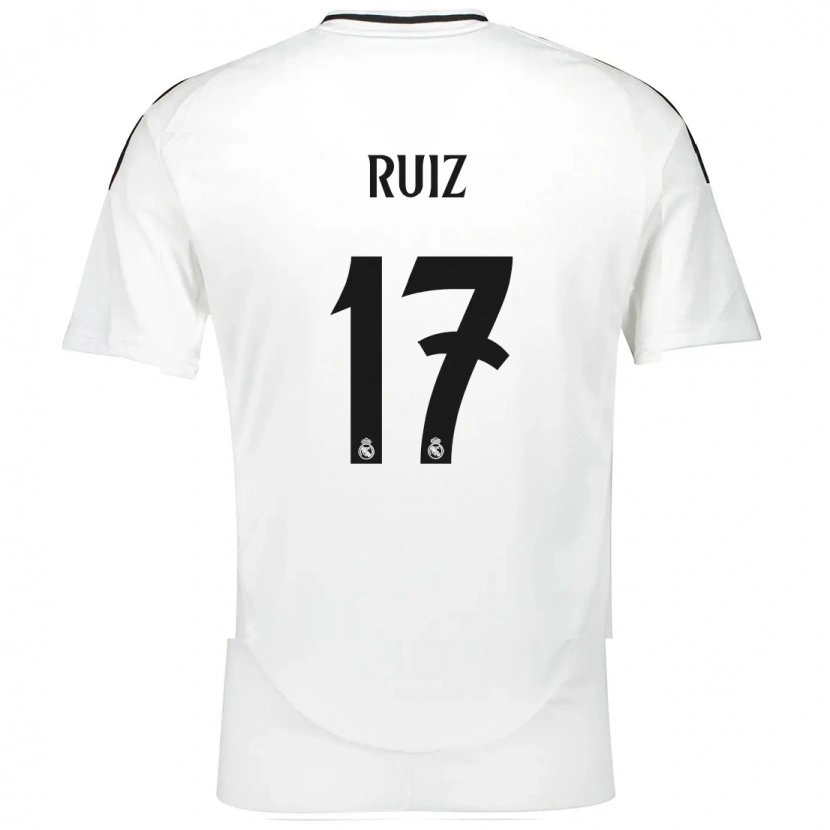 Danxen Uomo Maglia David Ruiz #17 Bianco Kit Gara Home 2024/25 Maglietta
