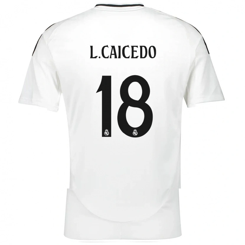 Danxen Uomo Maglia Linda Caicedo #18 Bianco Kit Gara Home 2024/25 Maglietta
