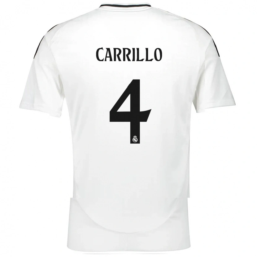 Danxen Uomo Maglia Álvaro Carrillo #4 Bianco Kit Gara Home 2024/25 Maglietta
