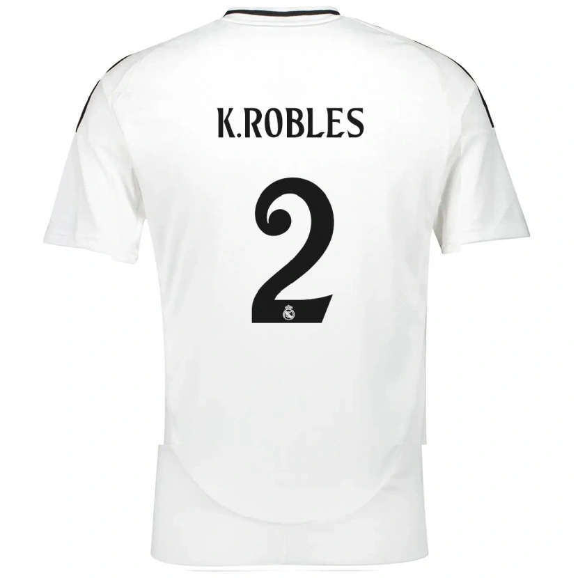 Danxen Uomo Maglia Kenti Robles #2 Bianco Kit Gara Home 2024/25 Maglietta