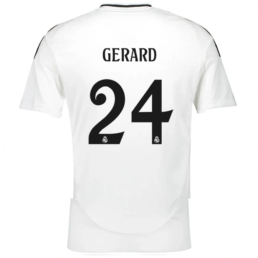 Danxen Uomo Maglia Meline Gerard #24 Bianco Kit Gara Home 2024/25 Maglietta