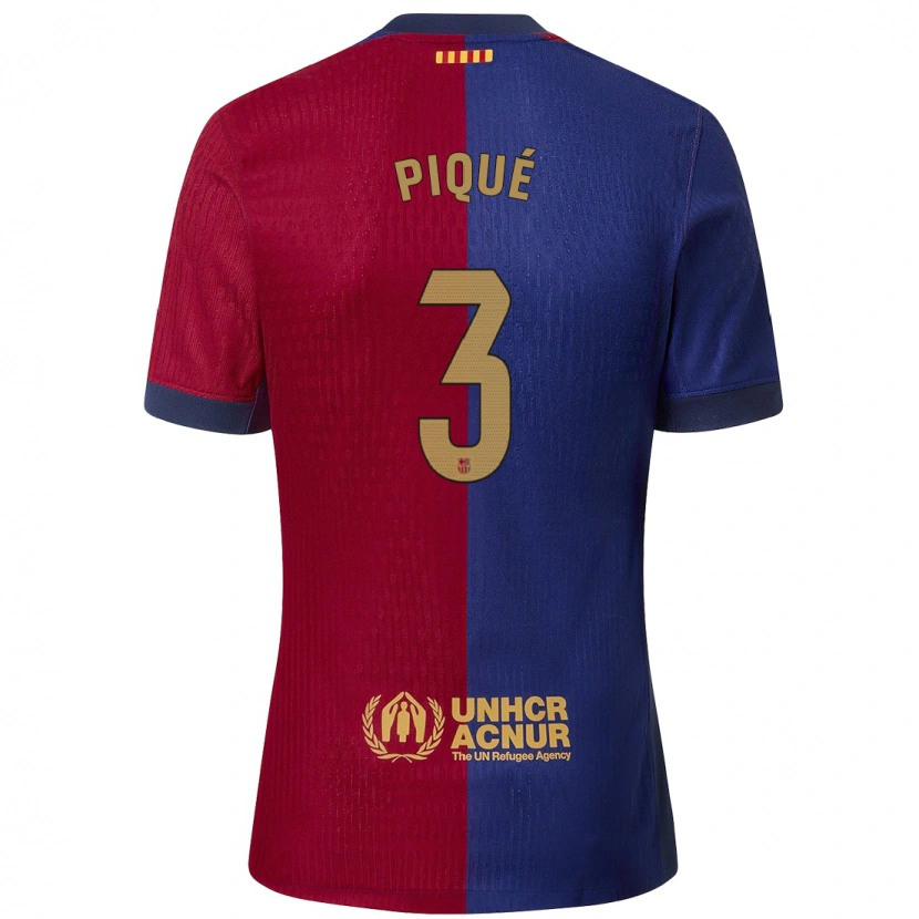 Danxen Uomo Maglia Gerard Pique #3 Blu Rosso Kit Gara Home 2024/25 Maglietta