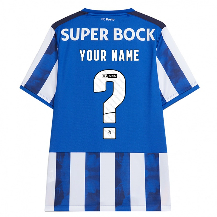Danxen Uomo Maglia Il Tuo Nome #0 Blu Bianco Kit Gara Home 2024/25 Maglietta