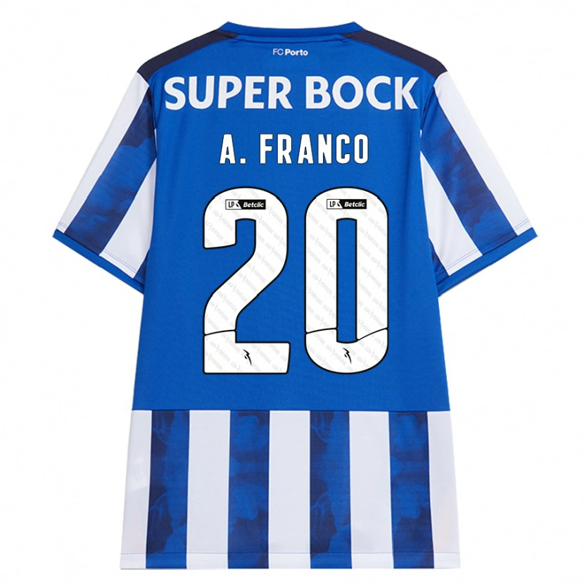 Danxen Uomo Maglia André Franco #20 Blu Bianco Kit Gara Home 2024/25 Maglietta