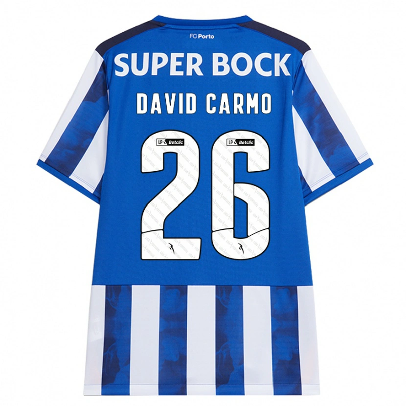 Danxen Uomo Maglia David Carmo #26 Blu Bianco Kit Gara Home 2024/25 Maglietta