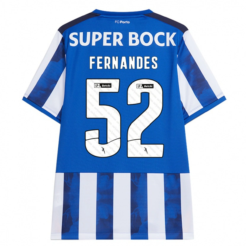 Danxen Uomo Maglia Martim Fernandes #52 Blu Bianco Kit Gara Home 2024/25 Maglietta
