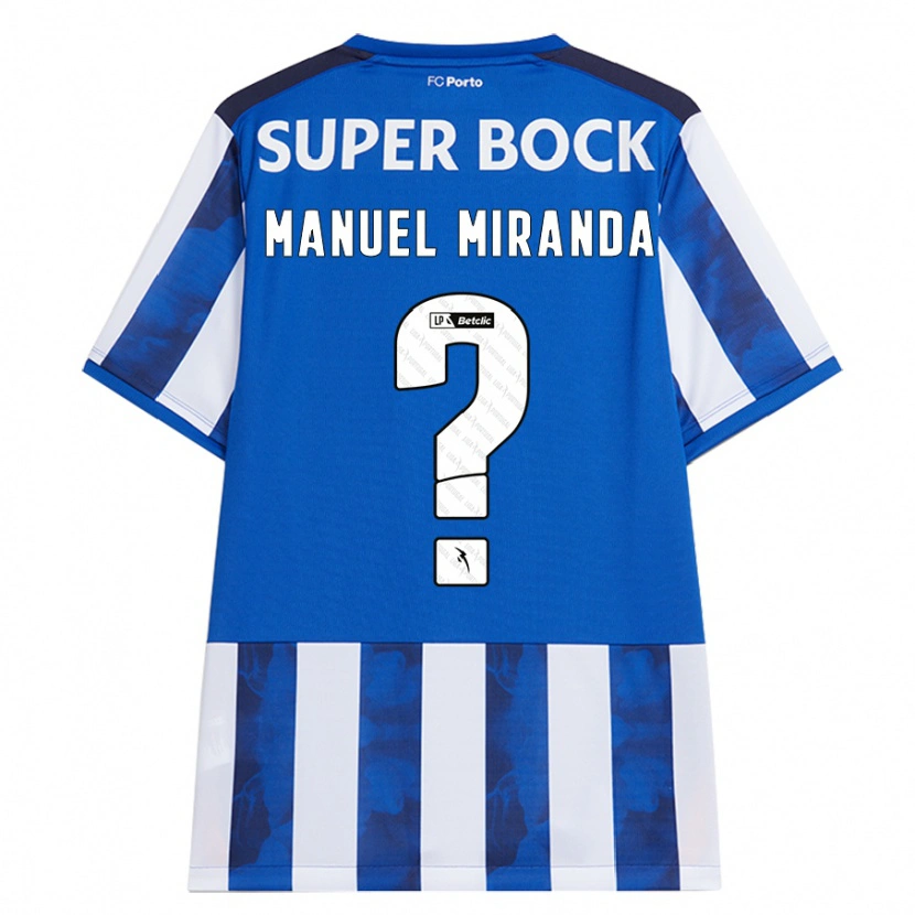 Danxen Uomo Maglia Manuel Miranda #0 Blu Bianco Kit Gara Home 2024/25 Maglietta