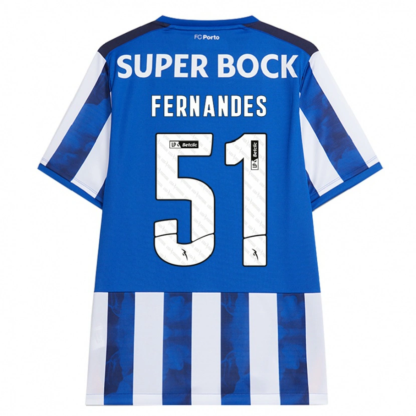 Danxen Uomo Maglia Diogo Fernandes #51 Blu Bianco Kit Gara Home 2024/25 Maglietta