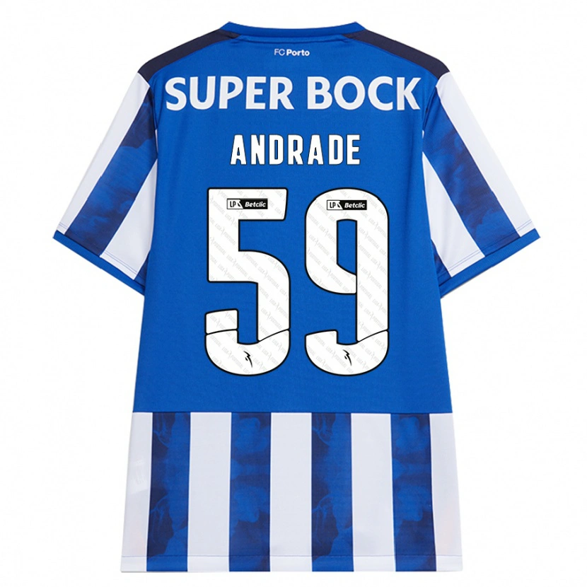 Danxen Uomo Maglia Tiago Andrade #59 Blu Bianco Kit Gara Home 2024/25 Maglietta
