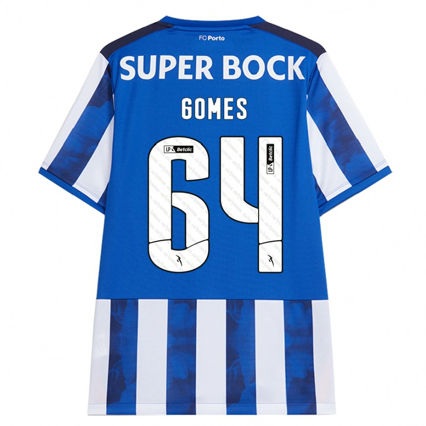 Danxen Uomo Maglia Luís Gomes #64 Blu Bianco Kit Gara Home 2024/25 Maglietta