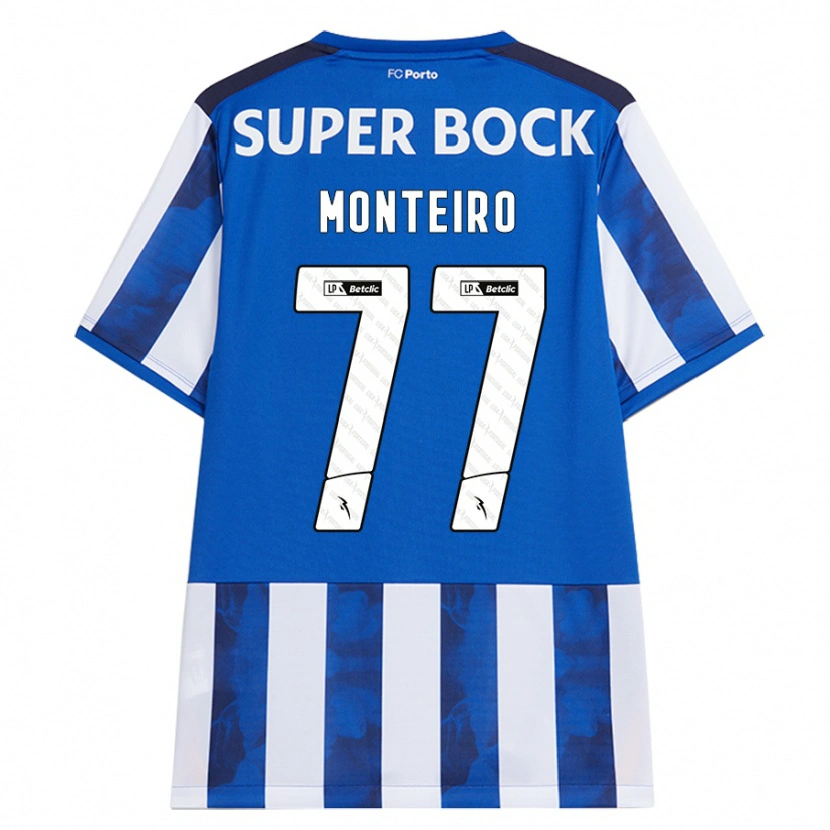 Danxen Uomo Maglia Rui Monteiro #77 Blu Bianco Kit Gara Home 2024/25 Maglietta