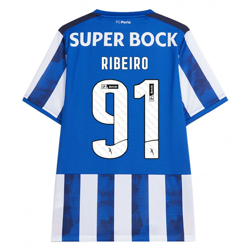 Danxen Uomo Maglia Gonçalo Ribeiro #91 Blu Bianco Kit Gara Home 2024/25 Maglietta