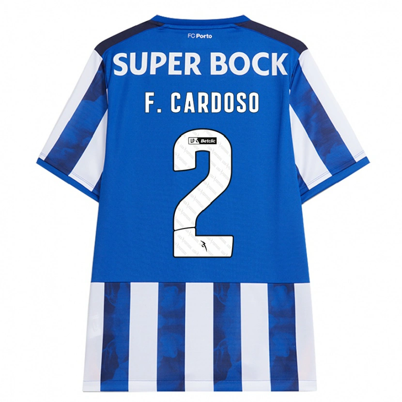 Danxen Uomo Maglia Fábio Cardoso #2 Blu Bianco Kit Gara Home 2024/25 Maglietta